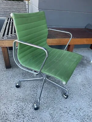 Buy 2010s Herman Miller Eames Aluminum Group Management Desk Chair In Neon Leather • 1,300$