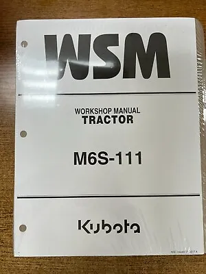 Buy Kubota Tractor Workshop Manual M6S-111 • 35$