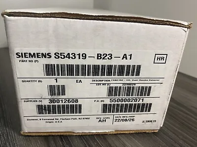 Buy New 2022 Siemens FDBZ492-HR S54319-B23-A1 Duct Housing Smoke Detector - USA • 113.99$