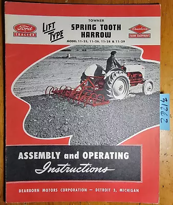 Buy Ford Dearborn Towner 11-25 11-26 11-28 11-29 Spring Tooth Harrow Operator Manual • 25$
