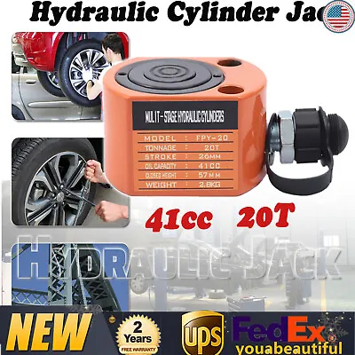 Buy 20 T Hydraulic Cylinder Jack Mini Hydraulic Ram Low Profile Lifting Cylinder • 106.40$