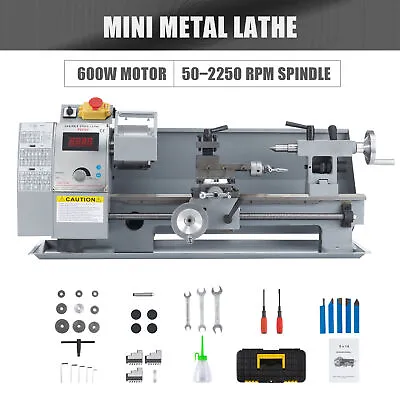 Buy 8 X14  Mini Metal Lathe Variable Speed Digital Metalworking Machine 2250RPM 600W • 579.99$