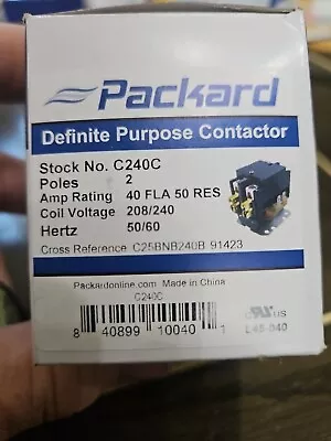 Buy Packard C240C Contactor 2 Pole 40 AMPS 208/240 Coil Voltage • 19.99$