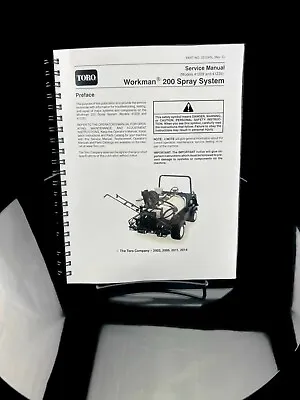 Buy TORO Workman 200 Spray System SERVICE Manual 41229 41235 COIL BOUND Printed • 20.95$