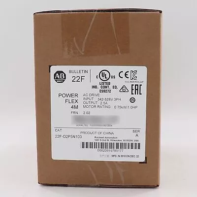 Buy New In Box AB Sealed PowerFlex 4M 0.75kW 1HP AC Drive 22F-D2P5N103 • 234.60$