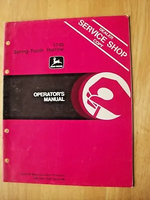 Buy Original John Deere ~ 1740 Spring Tooth Harrow ~ Operators Manual • 7.25$