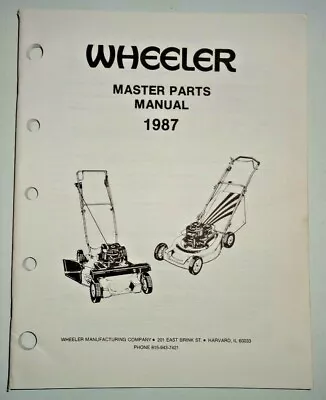 Buy 1987 Wheeler Rotary Mower & Tiller Lawn Garden Equip. Master Parts Catalog Book • 4.50$