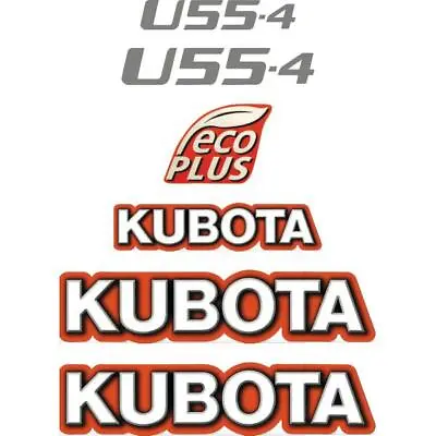 Buy Kubota U55-4 Decals Aftermarket Repro Decal Sticker Kit, UV Laminated • 125$