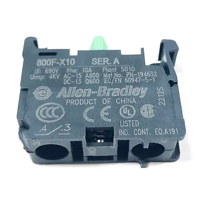 Buy 800F-X10 Allen-Bradley SER. A Contact Block, 690V, 10A • 9.97$