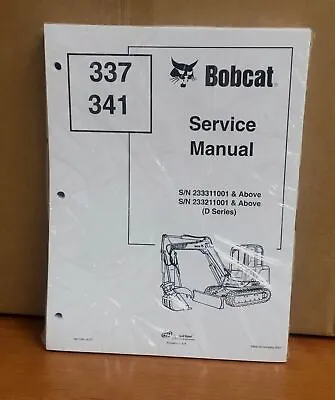 Buy Bobcat 337, 341 Compact Excavator Service Manual Shop Repair Book 2 6901080 • 59.85$