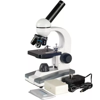 Buy AmScope 40X-1000X Student Compound LED Microscope + 25 Prepared Slide Collection • 109.99$