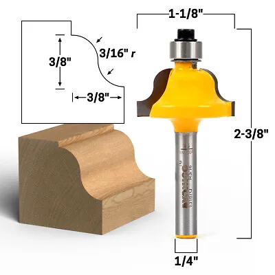 Buy 3/8  Roman Ogee Edge Forming Router Bit - 1/4  Shank - Yonico 13187q • 12.95$