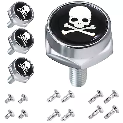 Buy License Plate Screws Fastener Kit, Personalized 4 PCS Screws With Covers For Fas • 19.99$