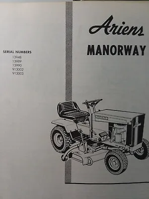 Buy Ariens Manorway Riding Lawn Mower 1968-1972 Service & Parts Manual 13948 913003 • 35.69$