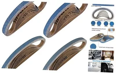 Buy 1/2  X 18  Zirconia Sanding Belts For Belt Sander, 1/2x18 Inch Assorted Grit • 30.16$