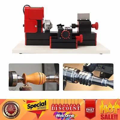 Buy Benchtop Mini Metal Lathe Cutting Machine For DIY Wood Metal 45x135MM 12,000rpm • 94.76$