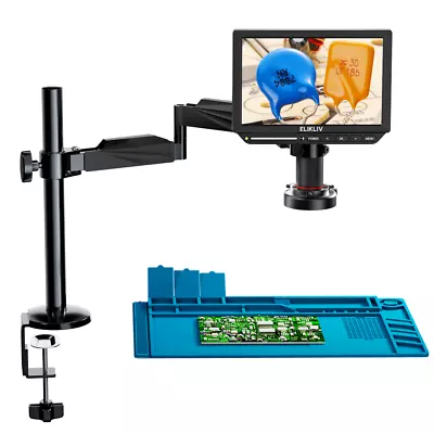 Buy Elikliv 4K Soldering Digital Microscope 2000X Flexible Arm Stand 10.1  52MP 64GB • 299.99$