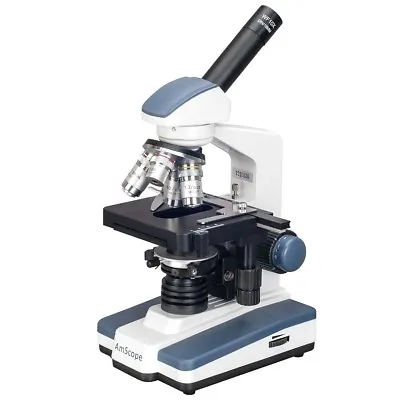 Buy AmScope 40X-1000X LED Monocular Compound Microscope With Double-layer Mechanical • 221.99$