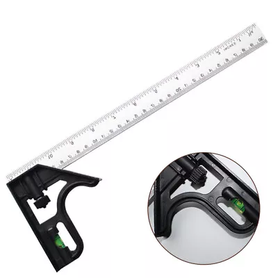 Buy Combination Square 12inch Combo Square Metal Ruler T Square Woodworking Tools  • 8.18$