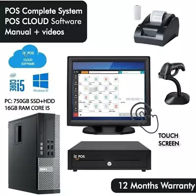 Buy POS Touch Screen System CPU I5 750gb 16gb + CRM Software Point Of Sale BT • 750$