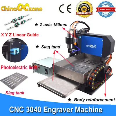 Buy Steel 3040 4 Axis CNC Router Milling Carving Engraver Linear Guide Slag Tank  • 2,899$