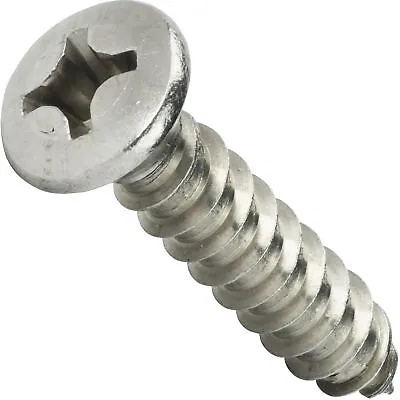 Buy #14 X 1-1/4  Self Tapping Sheet Metal Screws Oval Head Stainless Steel Qty 25 • 10.69$