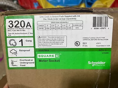 Buy Square D Schneider Electric 320A 1009788A - BRAND NEW Meter Socket • 2,000$