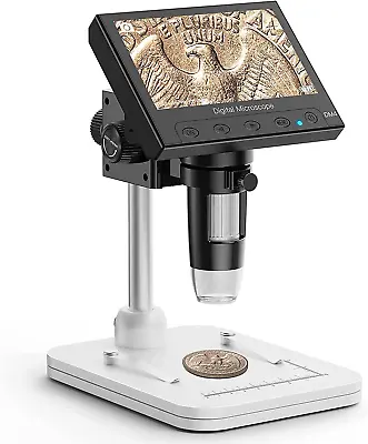 Buy Elikliv EDM4 4.3  Coin Microscope, LCD Digital Microscope 1000X, Coin Magnifier  • 75.91$