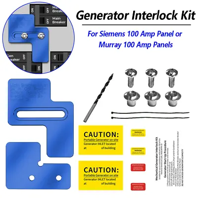 Buy Billet For 100 Amp Siemens / Murray Panels Main Breaker Generator Interlock Kit • 42.99$