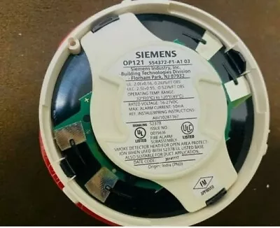 Buy Seimens OP-121 Fire Alarm Smoke Detector 24 V DC Fire Safety FREE & FAST SHIP • 70.39$