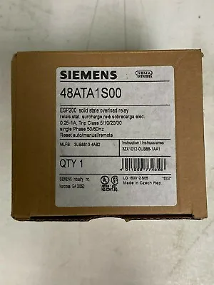 Buy SIEMENS 48ATA1S00 ESP200 Solid State Overload Relay - 0.75-3.4AMPS • 233$