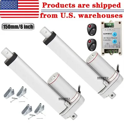 Buy 2x6  Linear Actuators 1500N 330lbs 12V DC Electric Motor W/ Controller Auto Lift • 98.99$