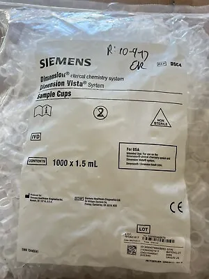 Buy Siemens Dimension Vista Sample Cups DSC4 1000 Ct 1.5 ML • 50$