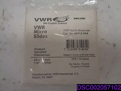 Buy VWR 48312-004 VWR Micro Slides Frosted 75 X 25 IN 1 MM. • 18.83$