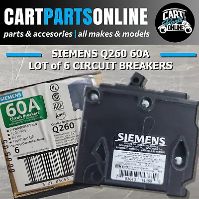 Buy SIEMENS Q260 2P 60A 120/240v Type QP Circuit Breakers - LOT Of 6 • 66.97$