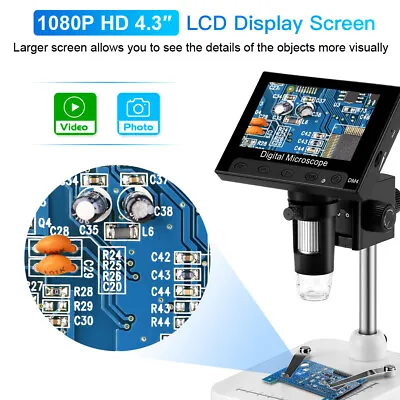 Buy TOMLOV 4.3  LCD HD 1000X Coin Magnifier 2MP Digital Microscope Soldering Bench • 51.92$
