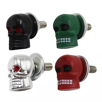 Buy Skull License Plate Bolts Universal License Plate Fasteners Screws Caps For Mot • 9.59$