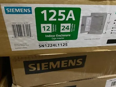 Buy Siemens SN1224L1125 SN Series 125 Amp 12-Space 24-Circuit Main Lug Plug-On Neutr • 59.99$