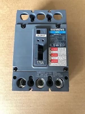 Buy Siemens Qr23b175 3 Pole 175 Amp Circuit Breaker Qr2 New No Box • 475$