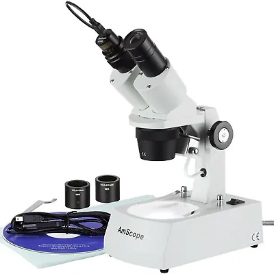 Buy AmScope 10X-30X Stereo Microscope With USB Digital Camera • 191.99$