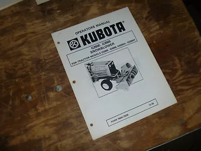 Buy Kubota G2500 G2505 Snow Blower For Tractor G4200 Operator Maintenance Manual • 36.26$