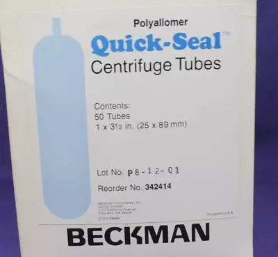 Buy Beckman Quick-seal Centrifuge Tubes,  (25 X 89 Mm), 38 Tubes • 74.96$