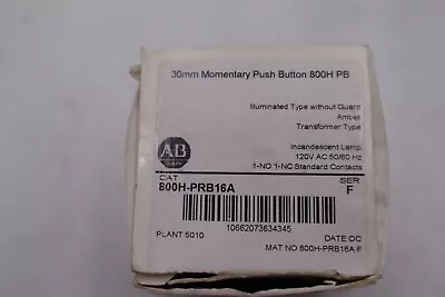 Buy Allen Bradley 800h-prb16a Ser. F Illuminated Push Button Amber New Stock L-234-a • 66.50$