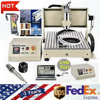 Buy USB 3 Axis CNC 6040 Router Engraver Milling Machine Drilling Cutter 1.5KW +RC • 1,033.06$