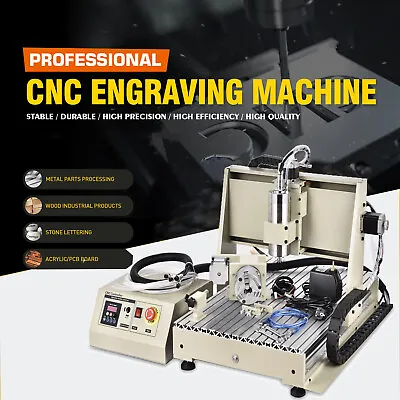 Buy 4 Axis USB 6040Z CNC Router Engraving Drilling Machine Miller 3D Cutter Engraver • 1,199$