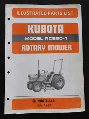 Buy Genuine Kubota B8200 Tractor  Rcb60-1 60  Mower Deck  Parts Catalog Manual • 22.95$