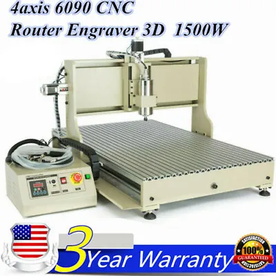 Buy USB 4 Axis 6090 CNC Router Engraver Engraving Carving Milling Machine 1500W • 1,813.50$