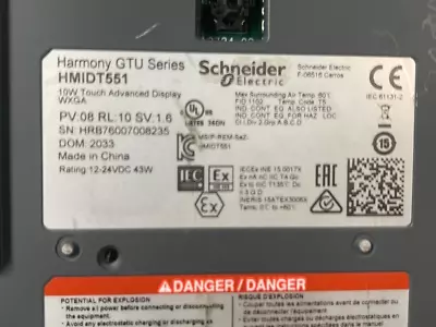 Buy Schneider Electric, HMIDT551, Harmony GTU Series + MARTEC Display • 540$