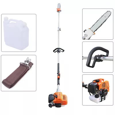 Buy 52cc Gas Powered Chainsaw 9500r/min 2 Stroke Trees Pole Saw Pruner Trimmer 2.3m • 161.50$
