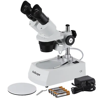 Buy AmScope SE305R-PY-LED 10X-15X-30X-45X Portable LED Stereo Microscope • 205.99$